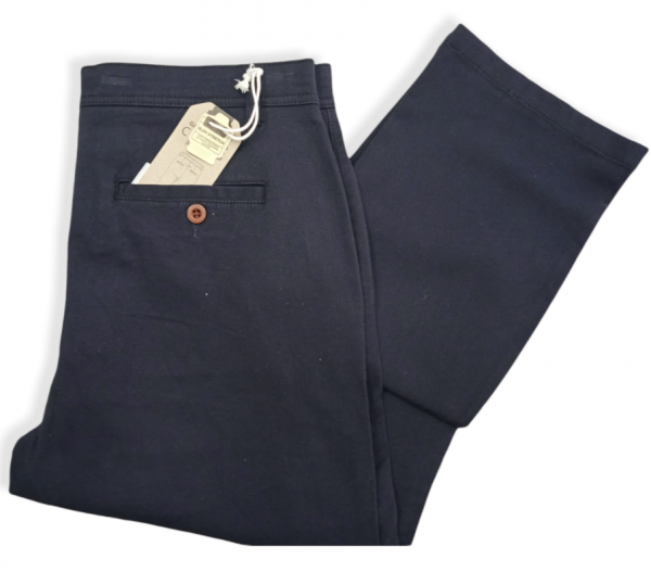 pantalón chino de algodón azul marino con elástico